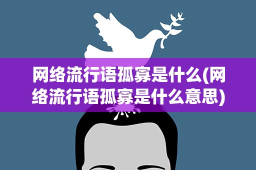 网络流行语孤寡是什么(网络流行语孤寡是什么意思)