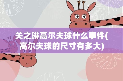 关之琳高尔夫球什么事件(高尔夫球的尺寸有多大)
