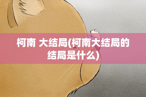 柯南 大结局(柯南大结局的结局是什么)