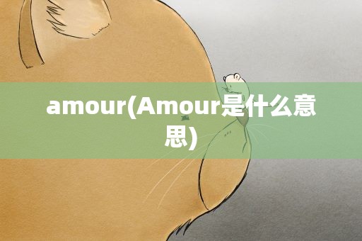 amour(Amour是什么意思)