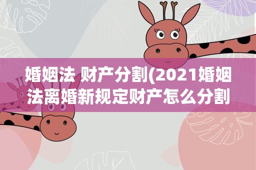 婚姻法 财产分割(2021婚姻法离婚新规定财产怎么分割)
