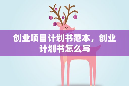 创业项目计划书范本，创业计划书怎么写