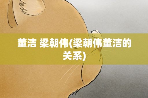 董洁 梁朝伟(梁朝伟董洁的关系)