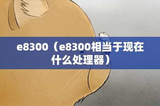 e8300（e8300相当于现在什么处理器）