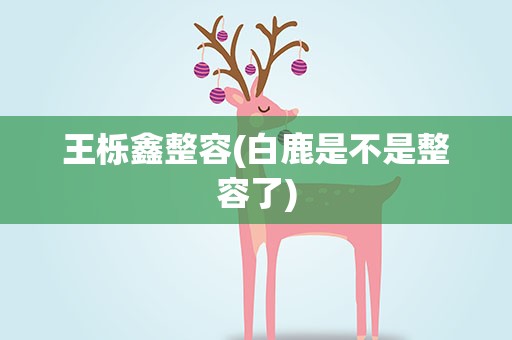 王栎鑫整容(白鹿是不是整容了)