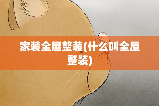 家装全屋整装(什么叫全屋整装)