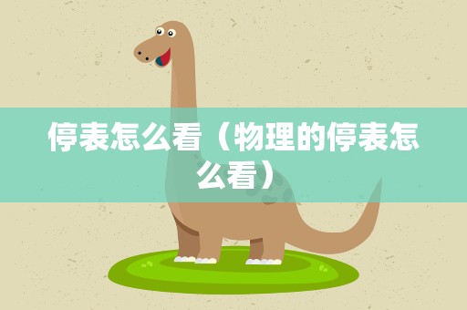 停表怎么看（物理的停表怎么看）