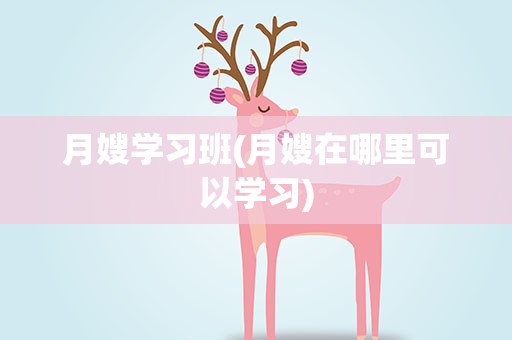 月嫂学习班(月嫂在哪里可以学习)