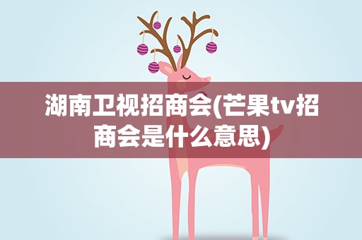 湖南卫视招商会(芒果tv招商会是什么意思)