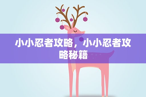 小小忍者攻略，小小忍者攻略秘籍