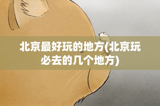 北京最好玩的地方(北京玩必去的几个地方)