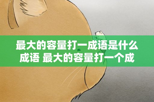 最大的容量打一成语是什么成语 最大的容量打一个成语是什么