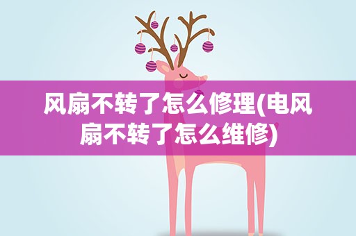 风扇不转了怎么修理(电风扇不转了怎么维修)