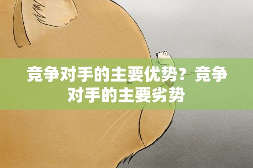 竞争对手的主要优势？竞争对手的主要劣势
