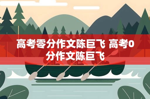 高考零分作文陈巨飞 高考0分作文陈巨飞