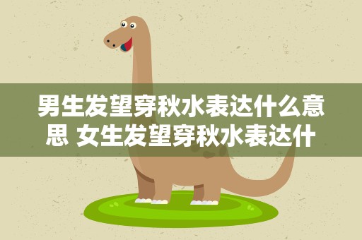 男生发望穿秋水表达什么意思 女生发望穿秋水表达什么意思