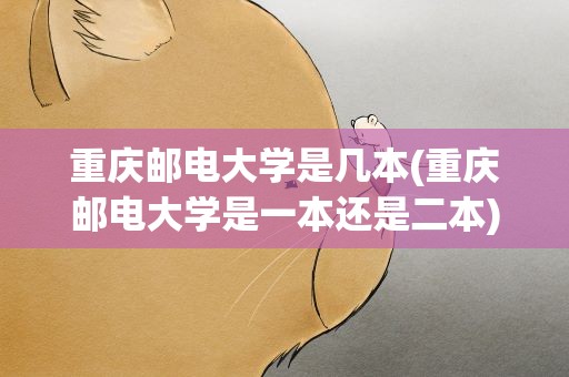 重庆邮电大学是几本(重庆邮电大学是一本还是二本)