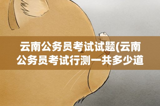 云南公务员考试试题(云南公务员考试行测一共多少道题啊)