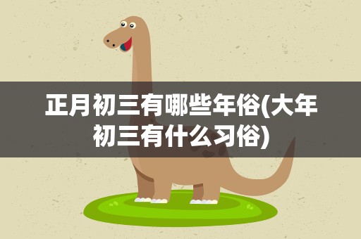 正月初三有哪些年俗(大年初三有什么习俗)