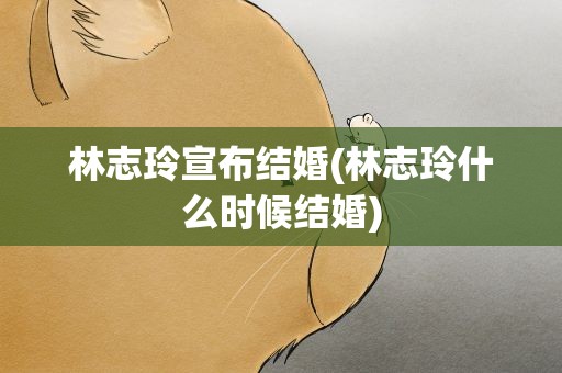 林志玲宣布结婚(林志玲什么时候结婚)