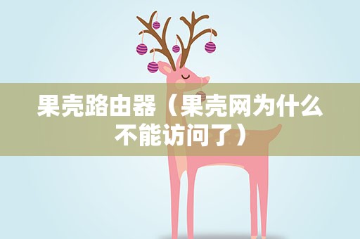 果壳路由器（果壳网为什么不能访问了）
