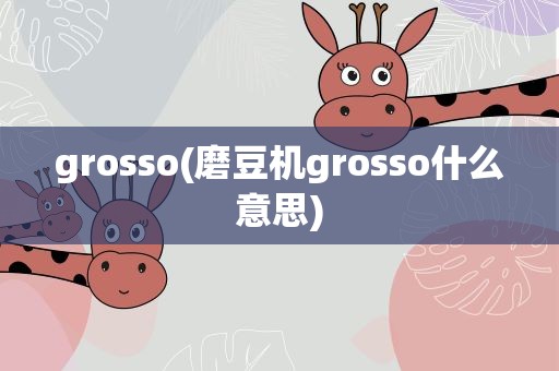 grosso(磨豆机grosso什么意思)