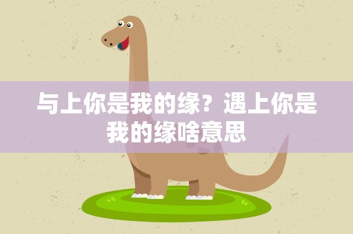 与上你是我的缘？遇上你是我的缘啥意思