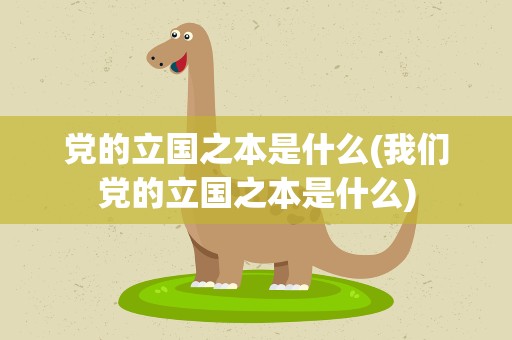 党的立国之本是什么(我们党的立国之本是什么)