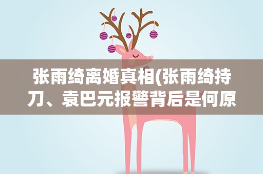 张雨绮离婚真相(张雨绮持刀、袁巴元报警背后是何原因)