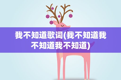 我不知道歌词(我不知道我不知道我不知道)