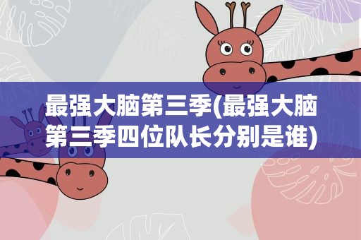 最强大脑第三季(最强大脑第三季四位队长分别是谁)