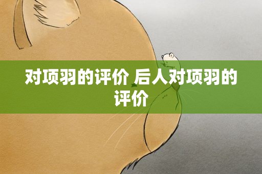 对项羽的评价 后人对项羽的评价