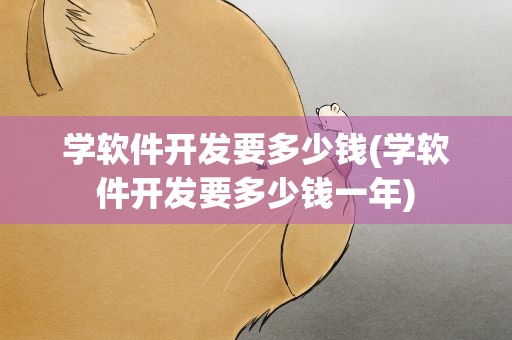 学软件开发要多少钱(学软件开发要多少钱一年)