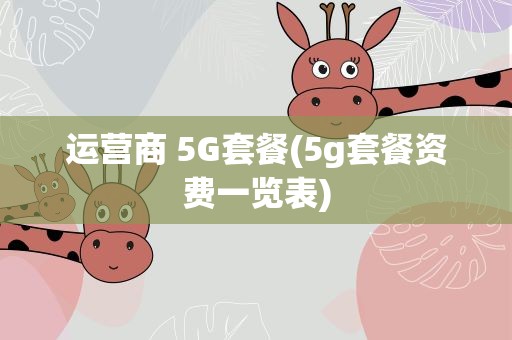 运营商 5G套餐(5g套餐资费一览表)