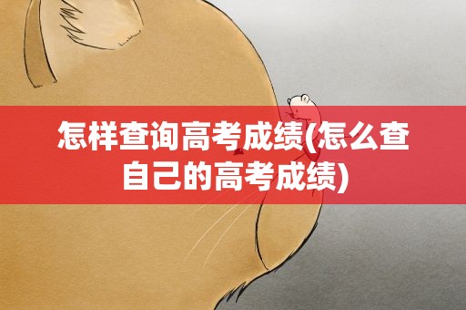 怎样查询高考成绩(怎么查自己的高考成绩)