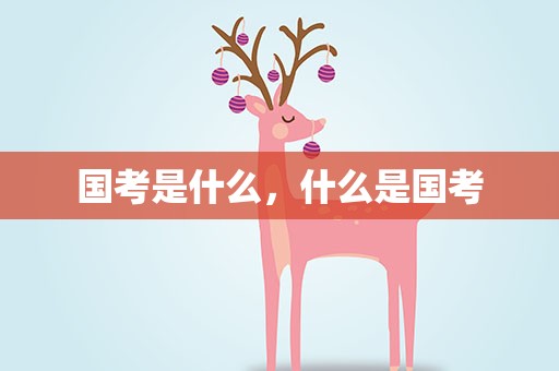 国考是什么，什么是国考