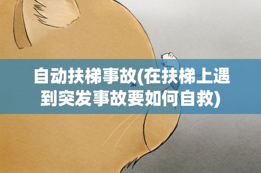 自动扶梯事故(在扶梯上遇到突发事故要如何自救)