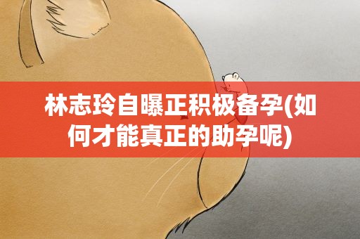 林志玲自曝正积极备孕(如何才能真正的助孕呢)