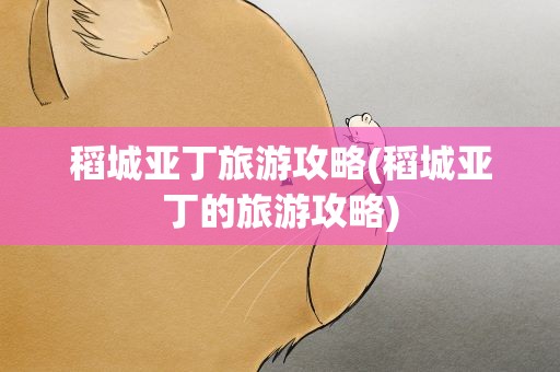 稻城亚丁旅游攻略(稻城亚丁的旅游攻略)