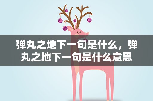 弹丸之地下一句是什么，弹丸之地下一句是什么意思