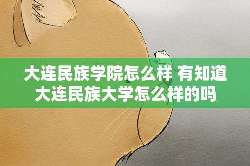 大连民族学院怎么样 有知道大连民族大学怎么样的吗