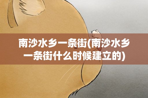 南沙水乡一条街(南沙水乡一条街什么时候建立的)