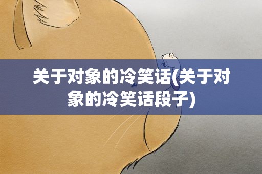 关于对象的冷笑话(关于对象的冷笑话段子)