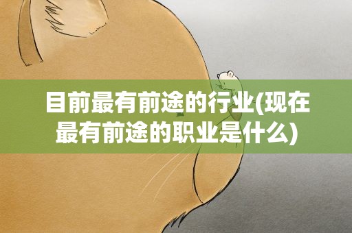 目前最有前途的行业(现在最有前途的职业是什么)