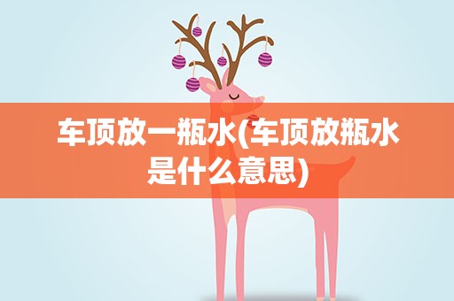 车顶放一瓶水(车顶放瓶水是什么意思)