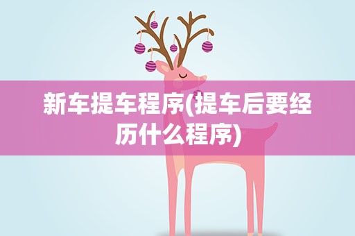 新车提车程序(提车后要经历什么程序)