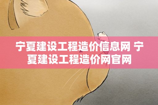 宁夏建设工程造价信息网 宁夏建设工程造价网官网