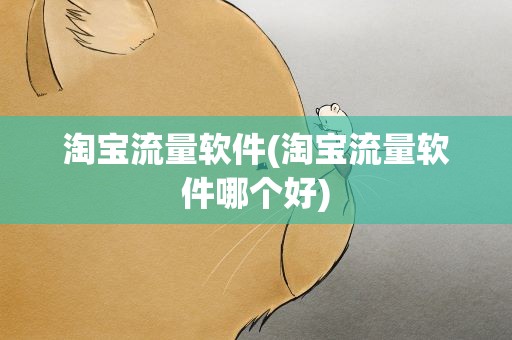 淘宝流量软件(淘宝流量软件哪个好)