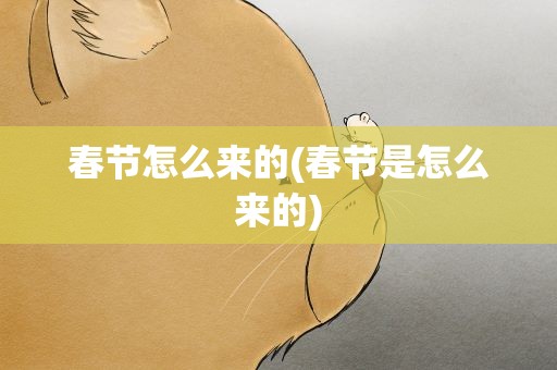 春节怎么来的(春节是怎么来的)