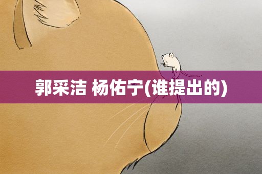 郭采洁 杨佑宁(谁提出的)